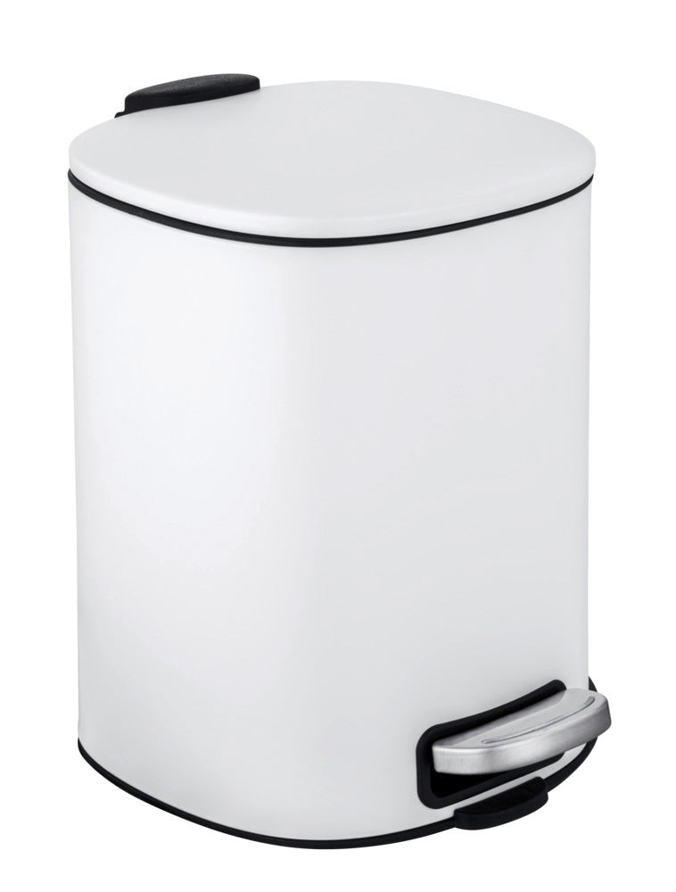 Pedalspann Alassio hvit 5 L rustfritt stål soft-close forfra