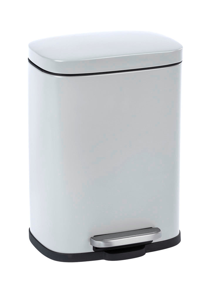 Pedalspann hvit lakkert stål 5 L med soft-close Leno fra forfra