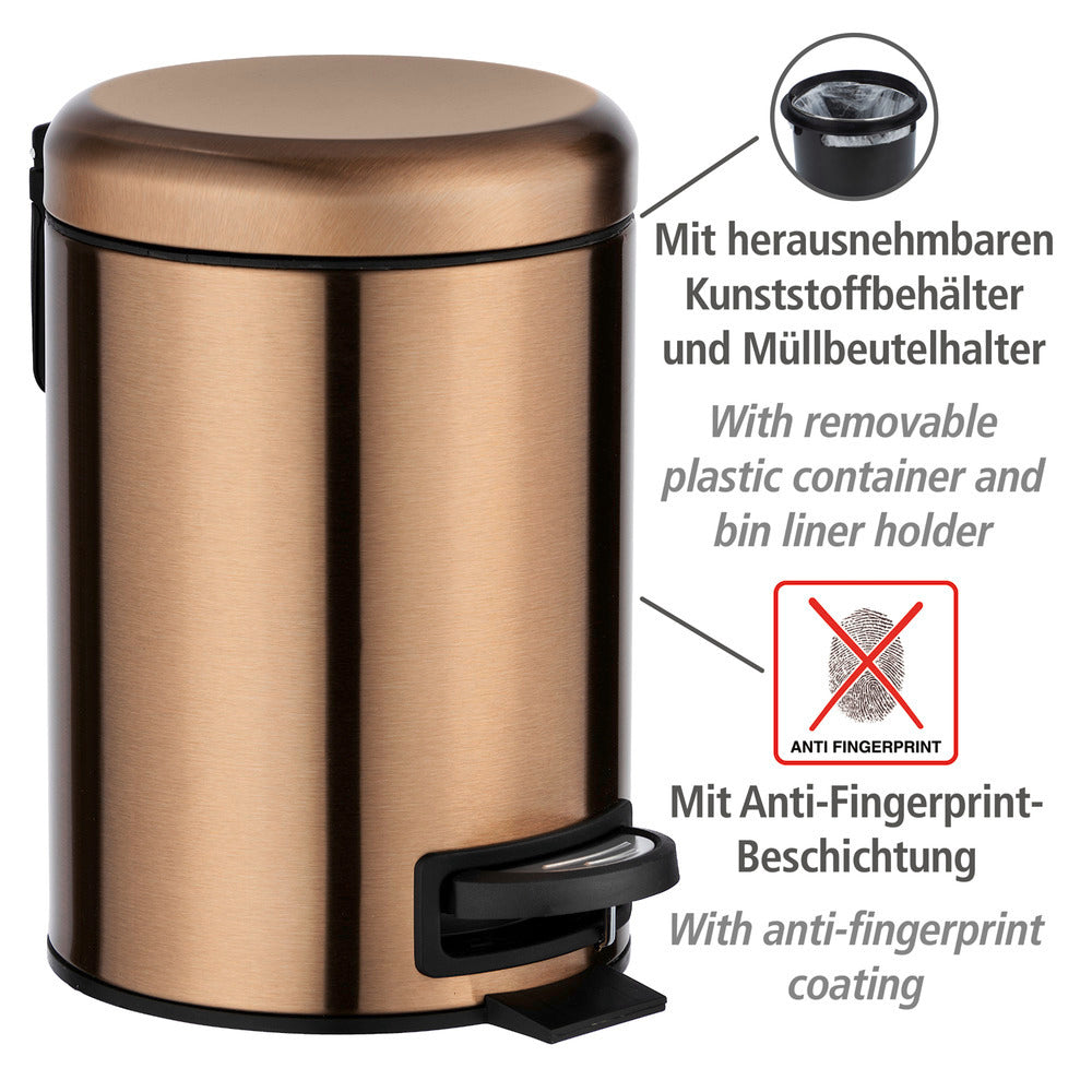 Pedalspann Leman 3 L rustfritt stål kobberfarge bakside