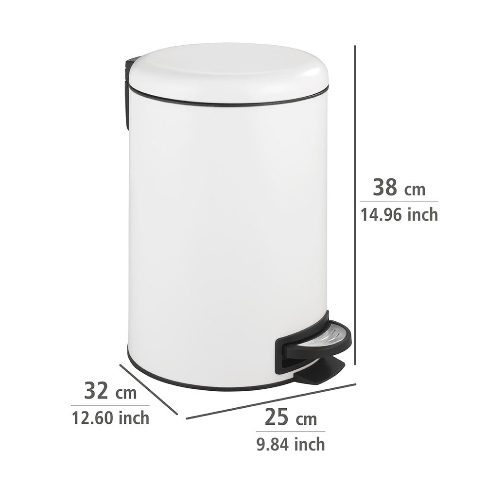 Nærbilde av pedalmekanisme på Pedalspann Leman Easy Close hvit 12 L - WENKO