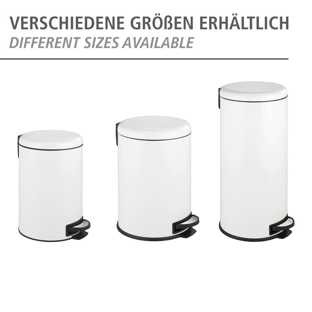 Pedalspann Leman Easy Close hvit 20 L - WENKO sett fra siden