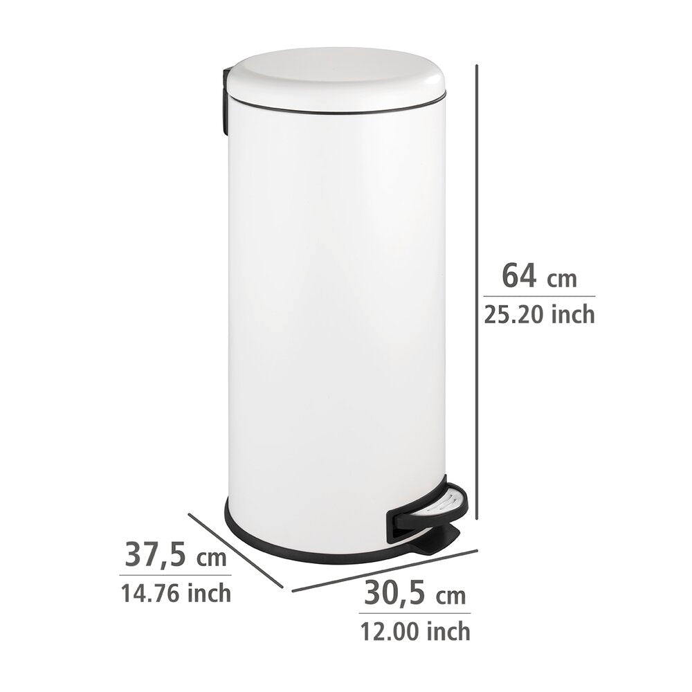 Pedalspann Leman Easy Close hvit 30 L montert i kjøkken