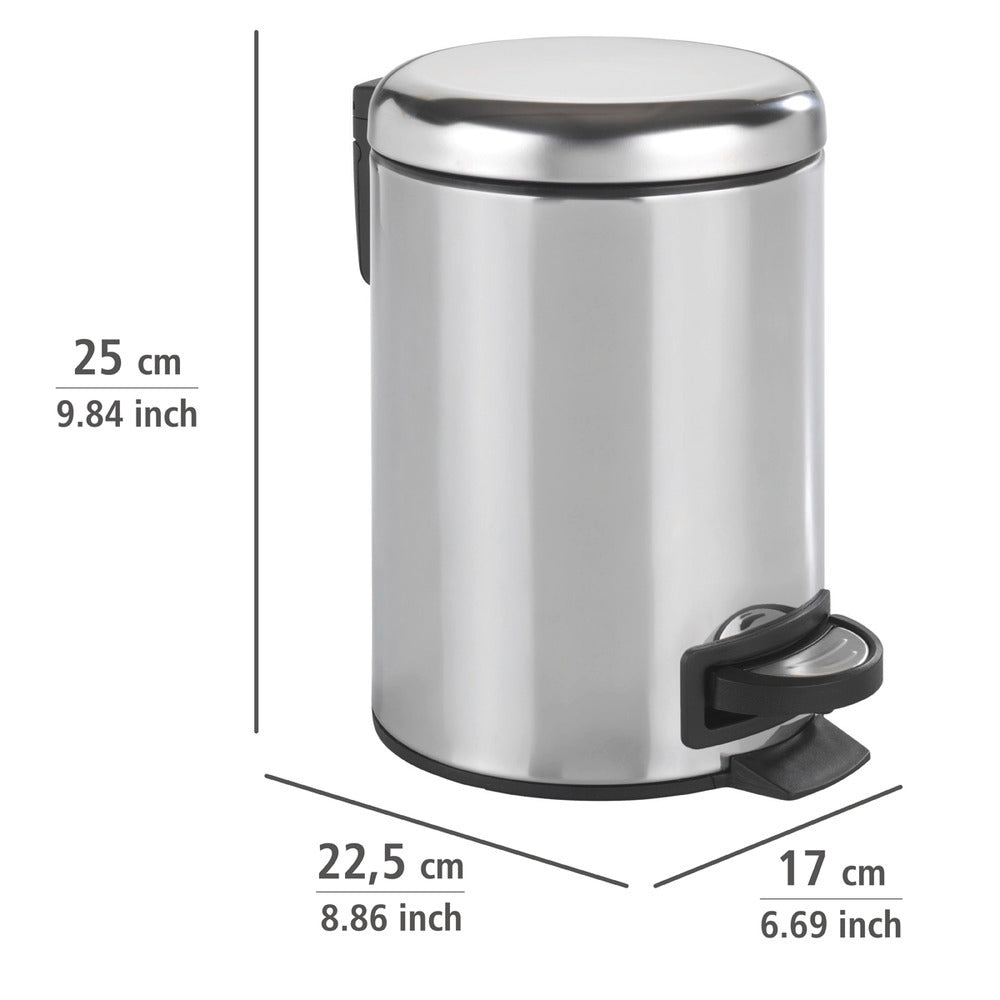 Nærbilde av materialet på Pedalspann Leman rustfritt stål blank 3 L