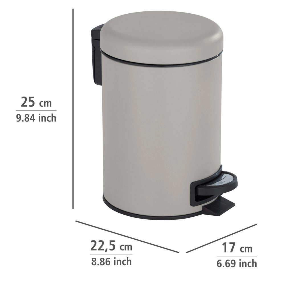 Pedalspann Leman taupe 3 L metall montert på gulv