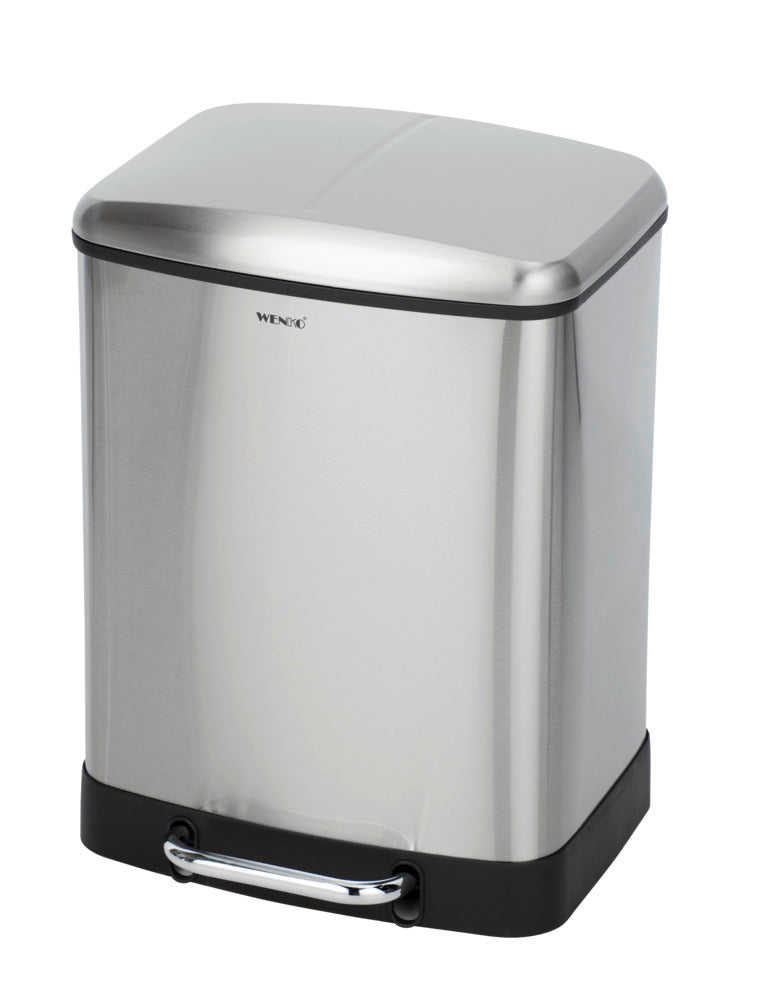 Pedalspann rustfritt stål 2 x 12 L soft close - Wenko forfra