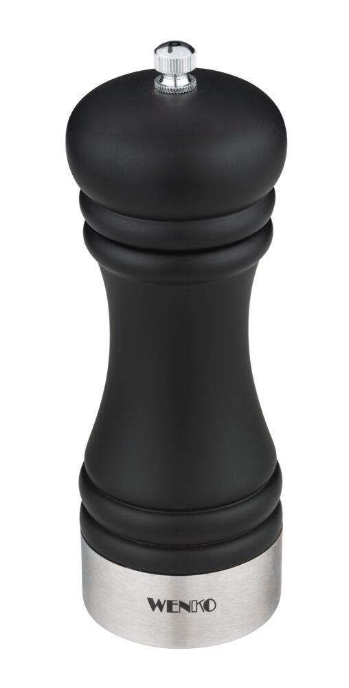 Pepperkvern Sali med keramisk verk svart tre forfra
