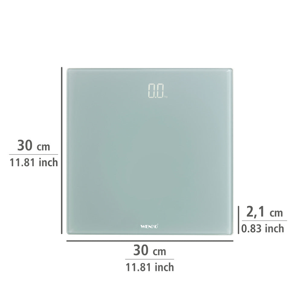 Detalj av glassmaterialet på Personvekt digital grå med LED-display glass 150 kg - WENKO