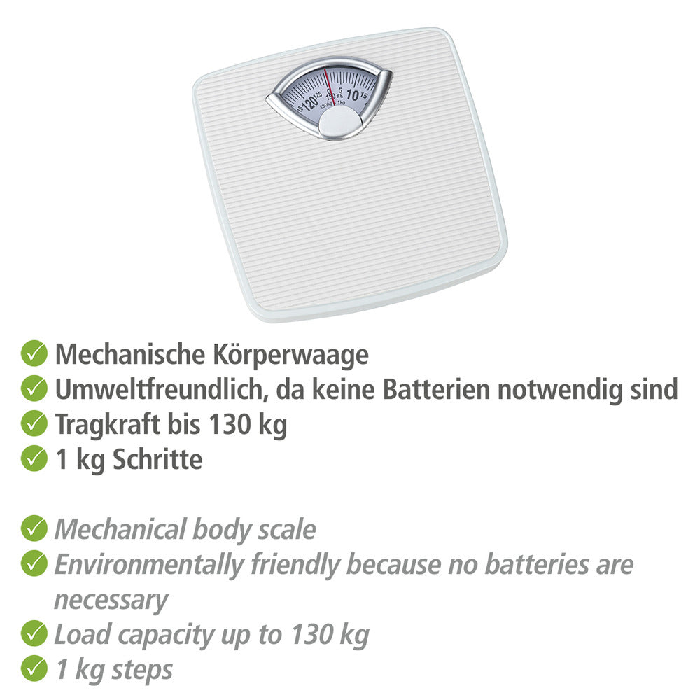 Personvekt mekanisk analog metall opptil 130 kg - WENKO montert på gulv