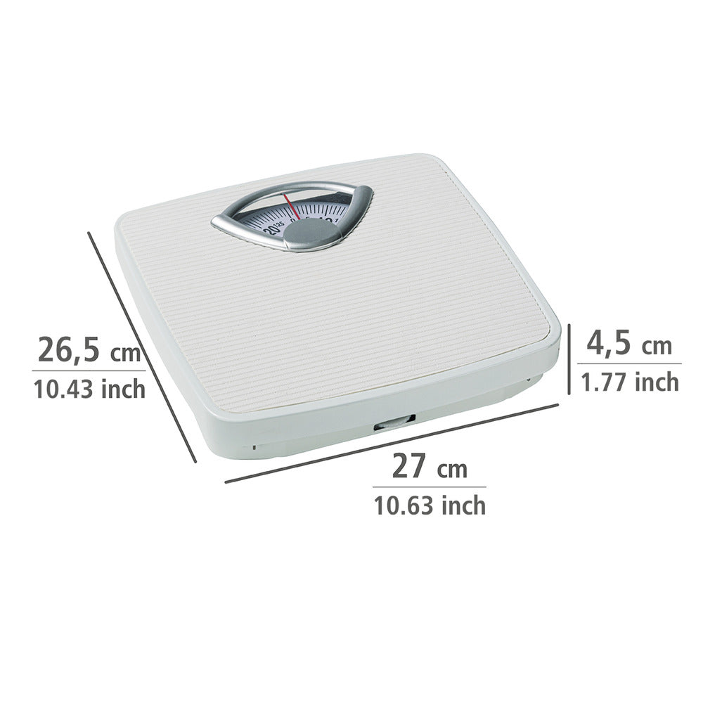 Visning av måleskala på Personvekt mekanisk analog metall opptil 130 kg - WENKO