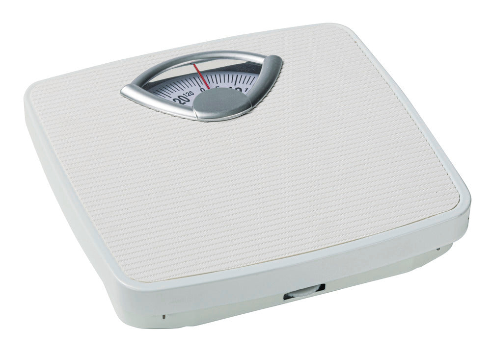 Sideprofil av Personvekt mekanisk analog metall opptil 130 kg - WENKO