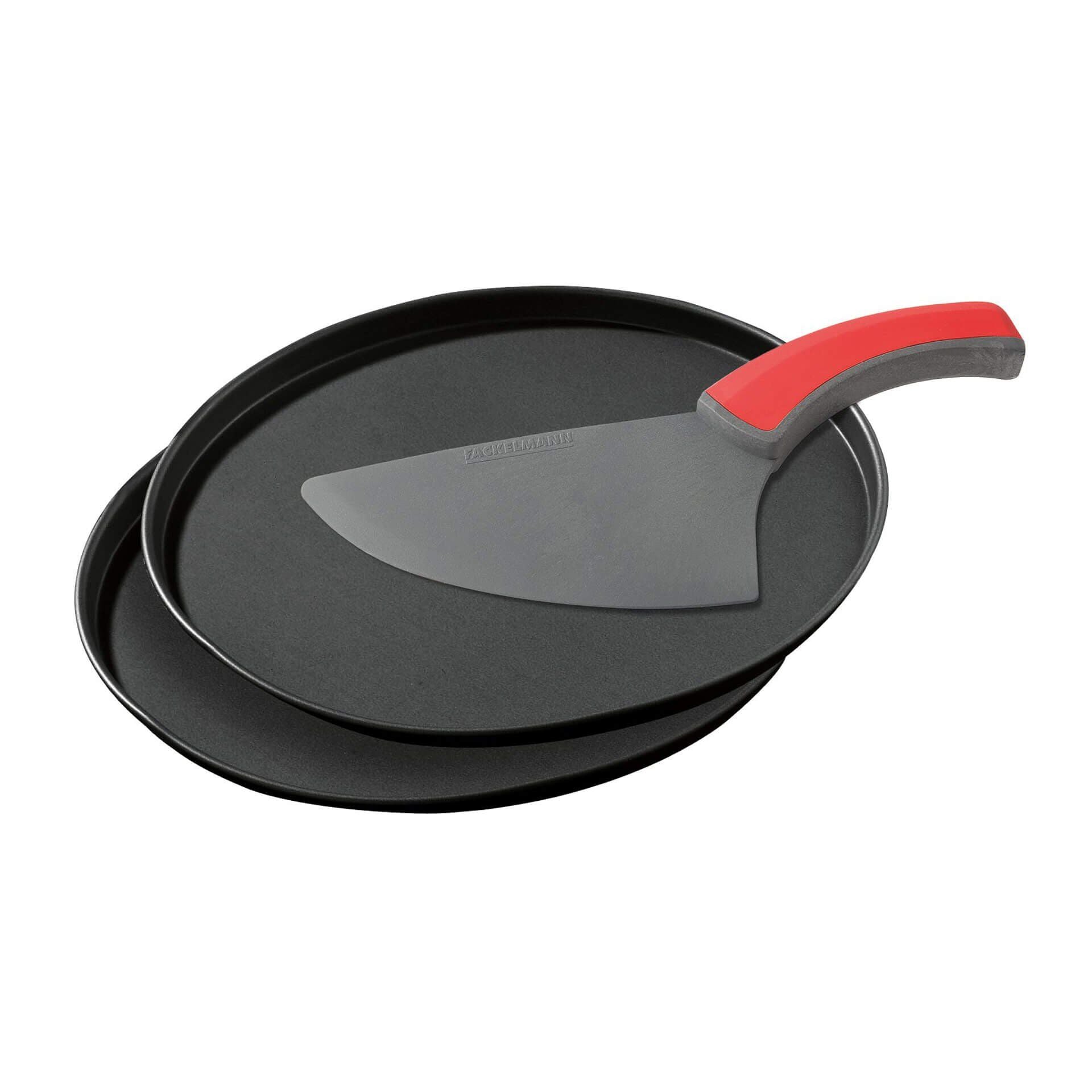 Pizza-sett 3-delt med 2 pizzaplater Ø29 cm foran