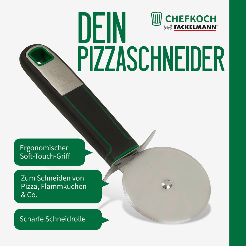 Nærbilde av soft-touch grep på Pizzahjul 18 cm rustfritt stål - Chefkoch trifft Fackelmann