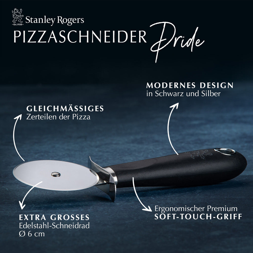 Nærbilde av fingerbeskyttelse på Pizzahjul 18 cm rustfritt stål