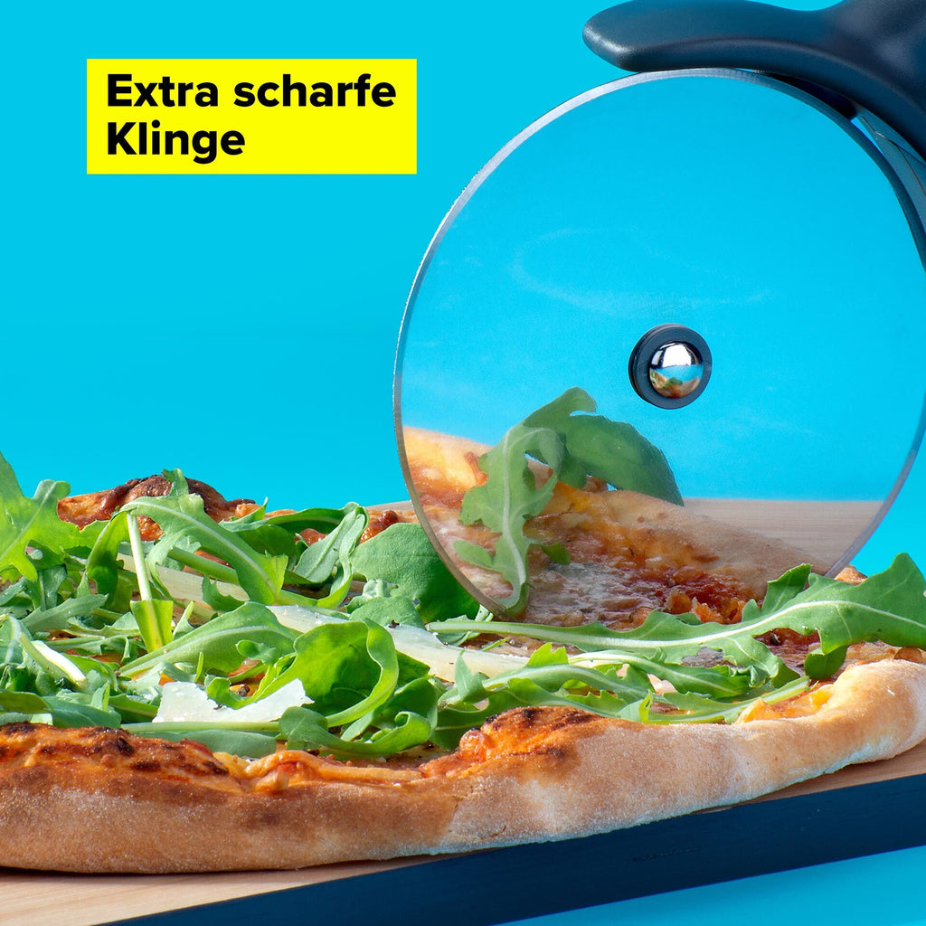 Pizzahjul XXL rustfritt stål 25 cm med fingerbeskyttelse - Tasty med fokus på fingerbeskyttelse