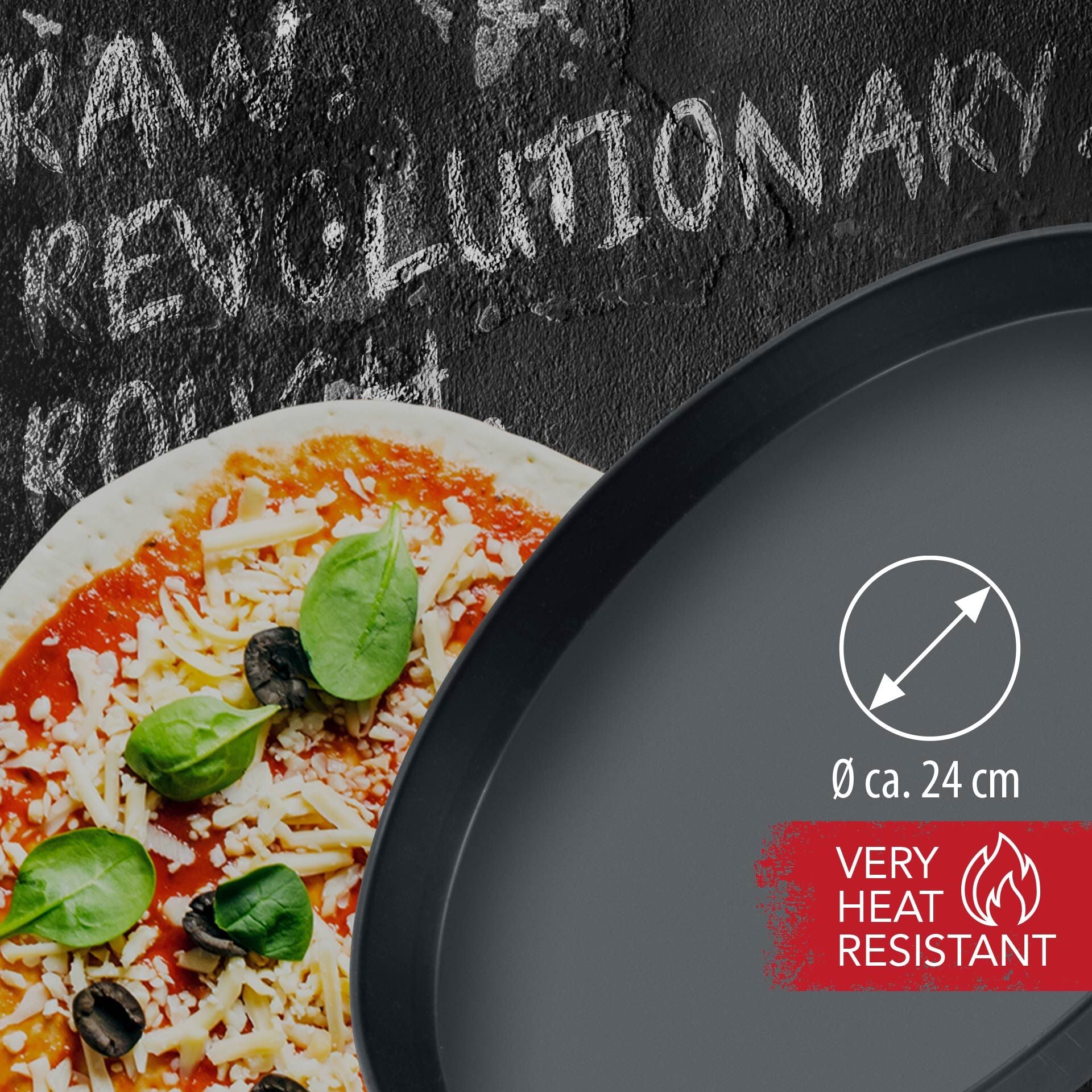 Pizzaplate Ø24 cm varmebestandig til 400°C FMprofessional nærbilde
