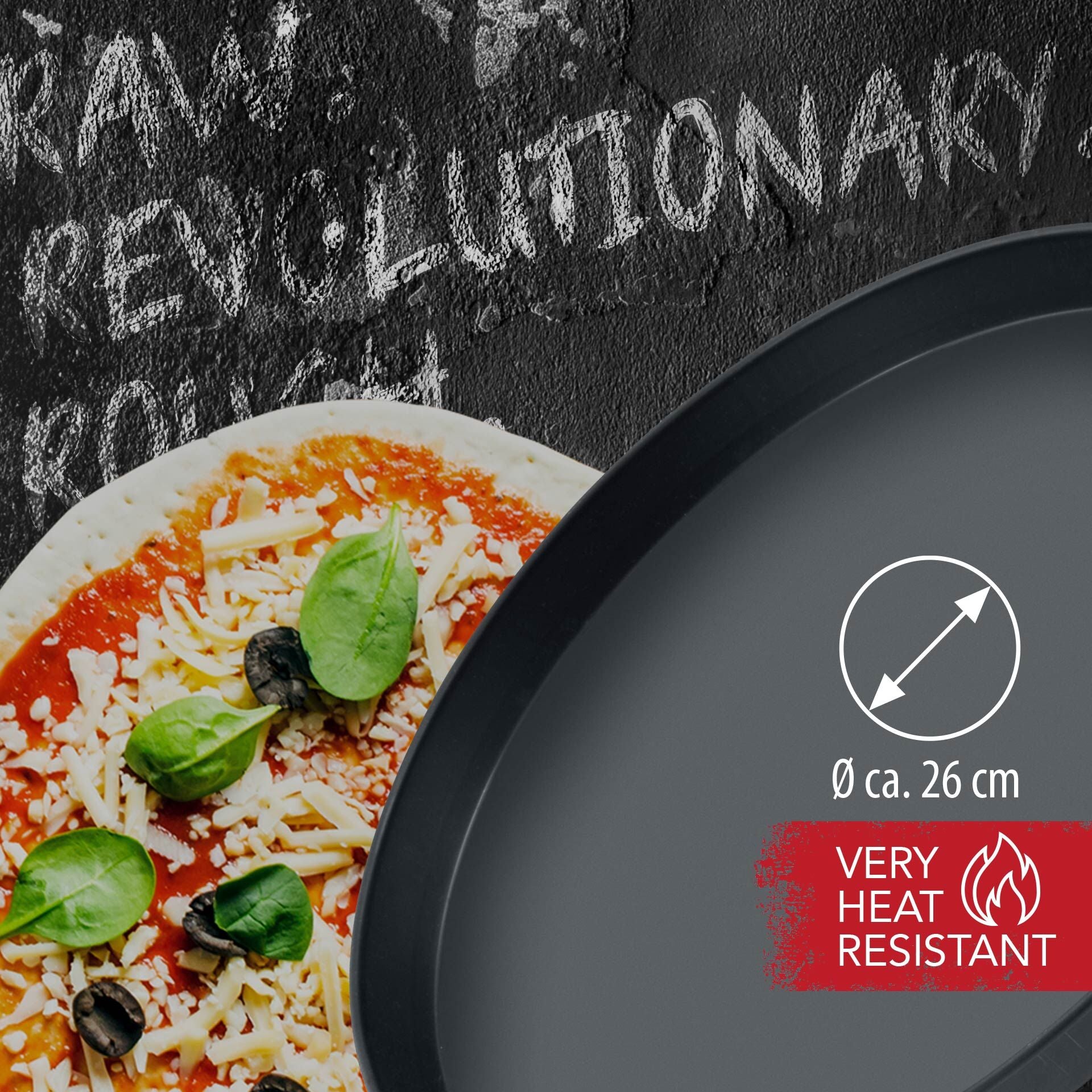 Pizzaplate Ø26 cm varmebestandig til 400°C FMprofessional nærbilde