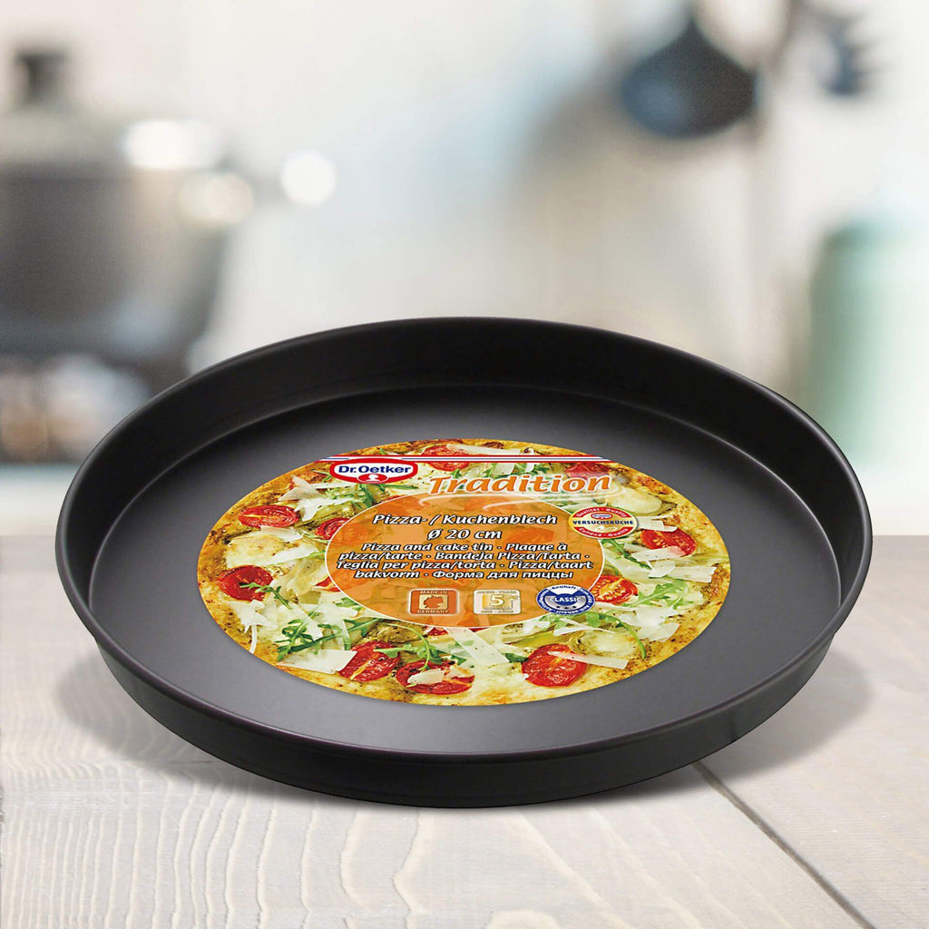 Bakside av Pizzaplate non-stick Ø20 cm varmebestandig til 230 °C - Dr. Oetker