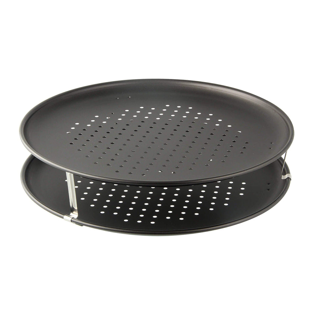 Pizzasett 3-delt med 2 pizzaplater Ø32 cm perforert bakside