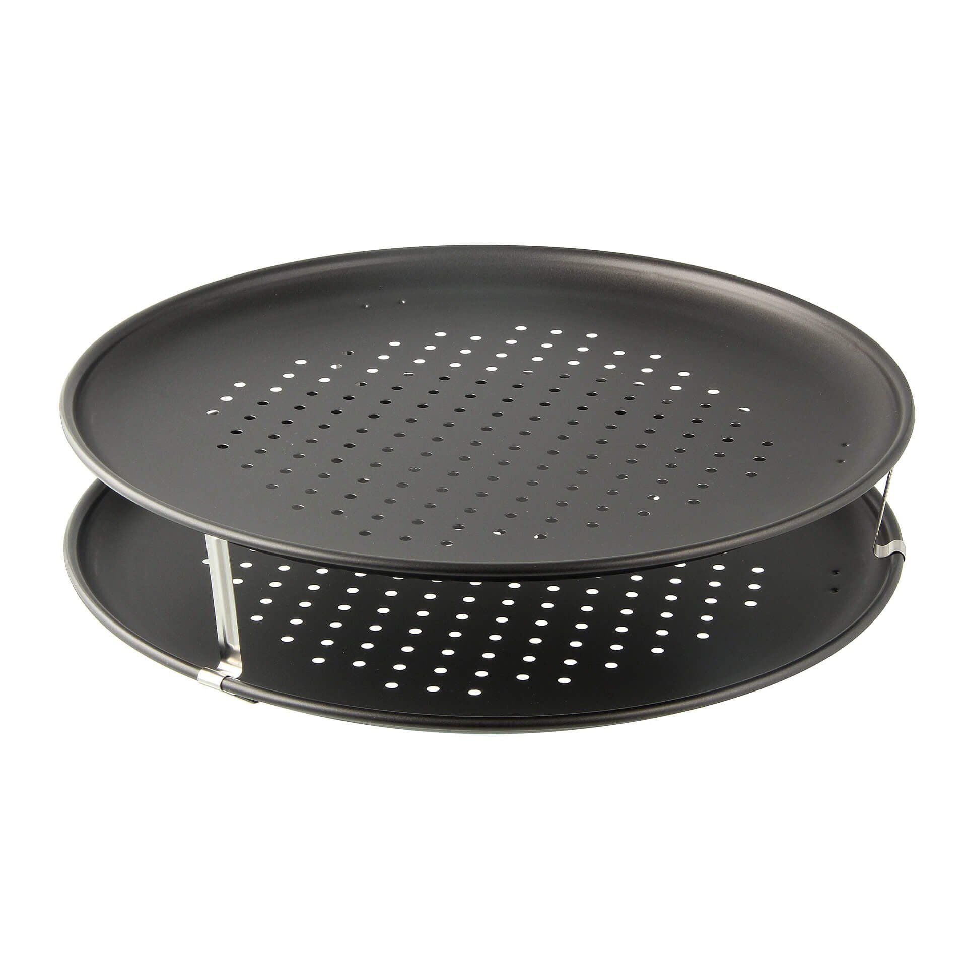 Pizzasett 3-delt med 2 pizzaplater Ø32 cm perforert bakside
