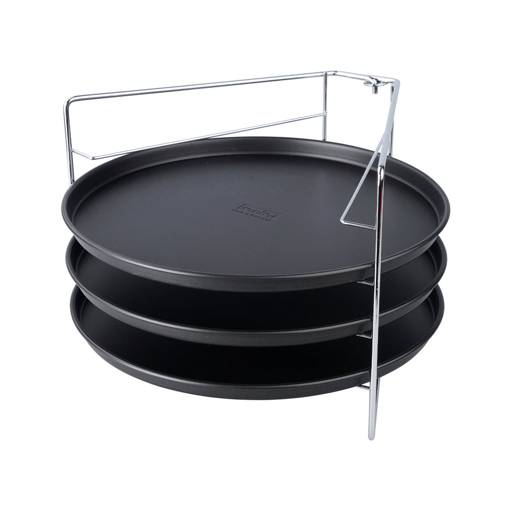 Pizzasett med 3 pizzaplater og stativ Ø29 cm fra Zenker for ovn