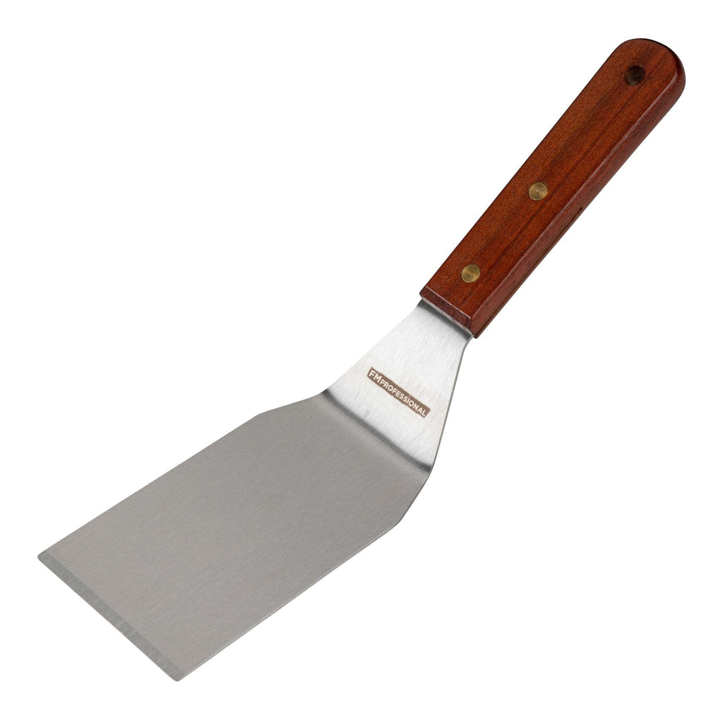 Pizzaspade rustfritt stål med akasietre-håndtak 30x7 cm forfra