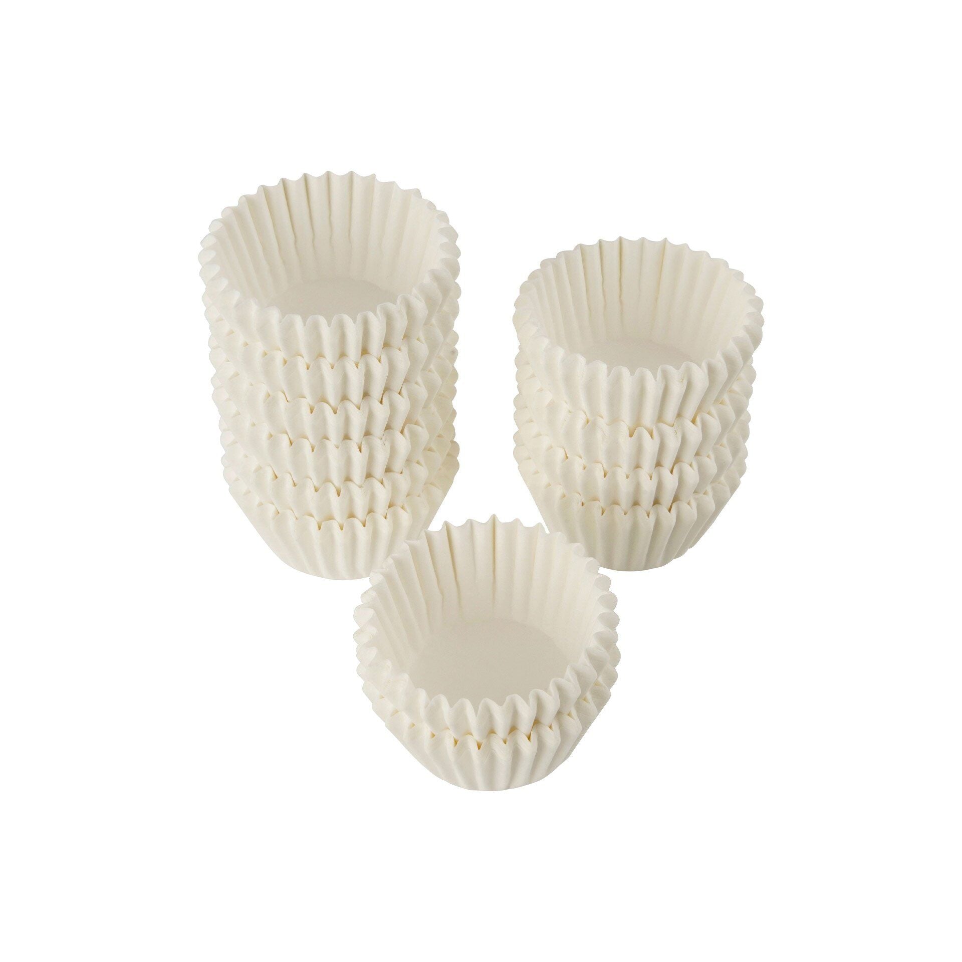 Pralineformer papir hvit Ø2,5 cm 300 stk forfra