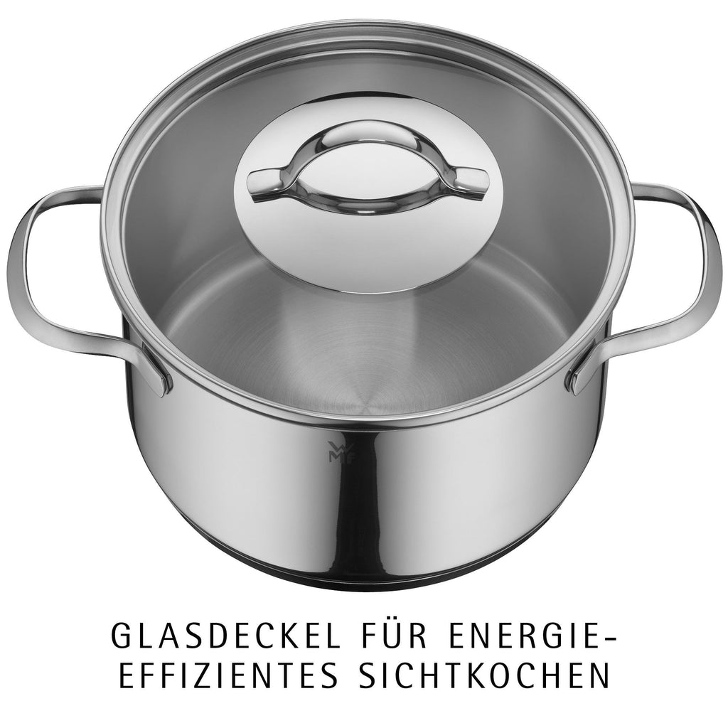 Nærbilde av glasslokk på Provence Plus gryte 16 cm rustfritt stål