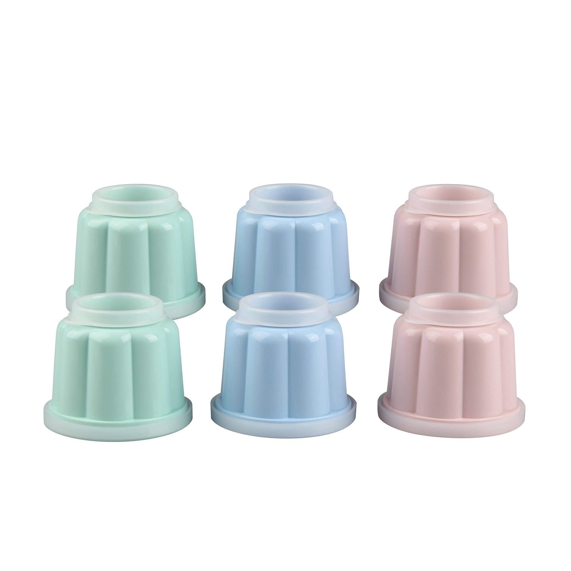 Puddingformer med lokk 150 ml 6 stk pastellfarger plast - Dr. Oetker forfra