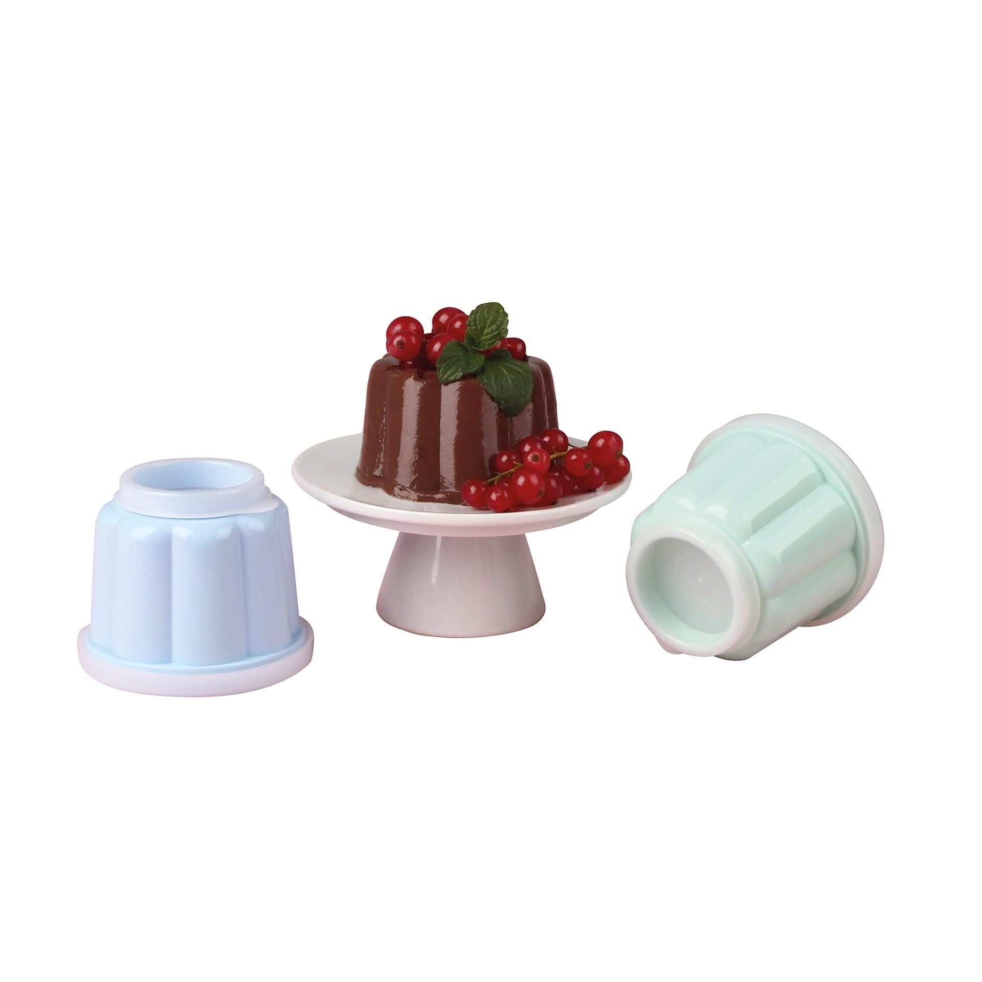 Puddingformer med lokk 150 ml 6 stk pastellfarger plast - Dr. Oetker detalj