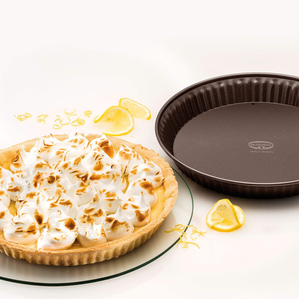Quicheform Ø28 cm med emalje løs bunn non-stick - Dr. Oetker bunnside