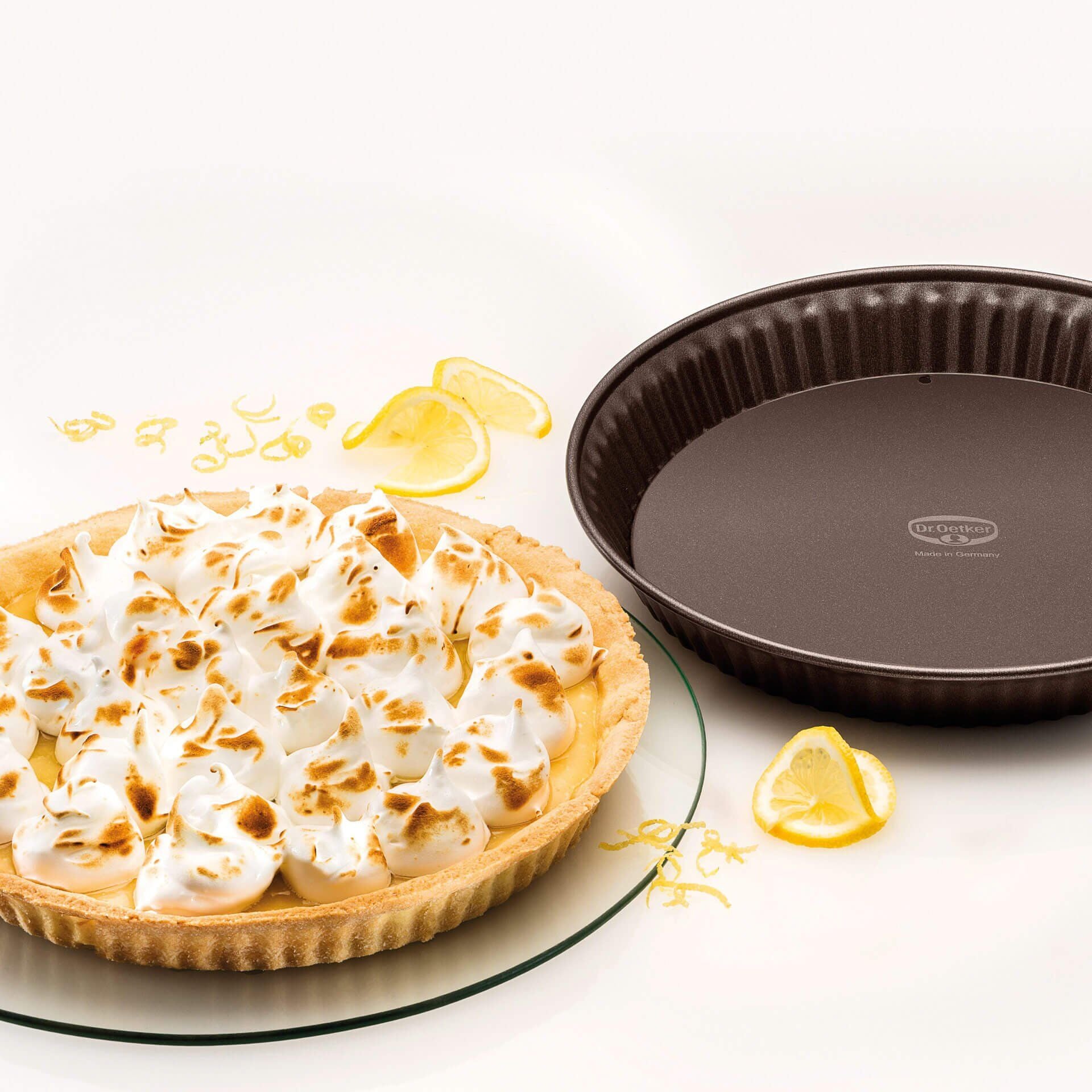 Quicheform Ø28 cm med emalje løs bunn non-stick - Dr. Oetker bunnside