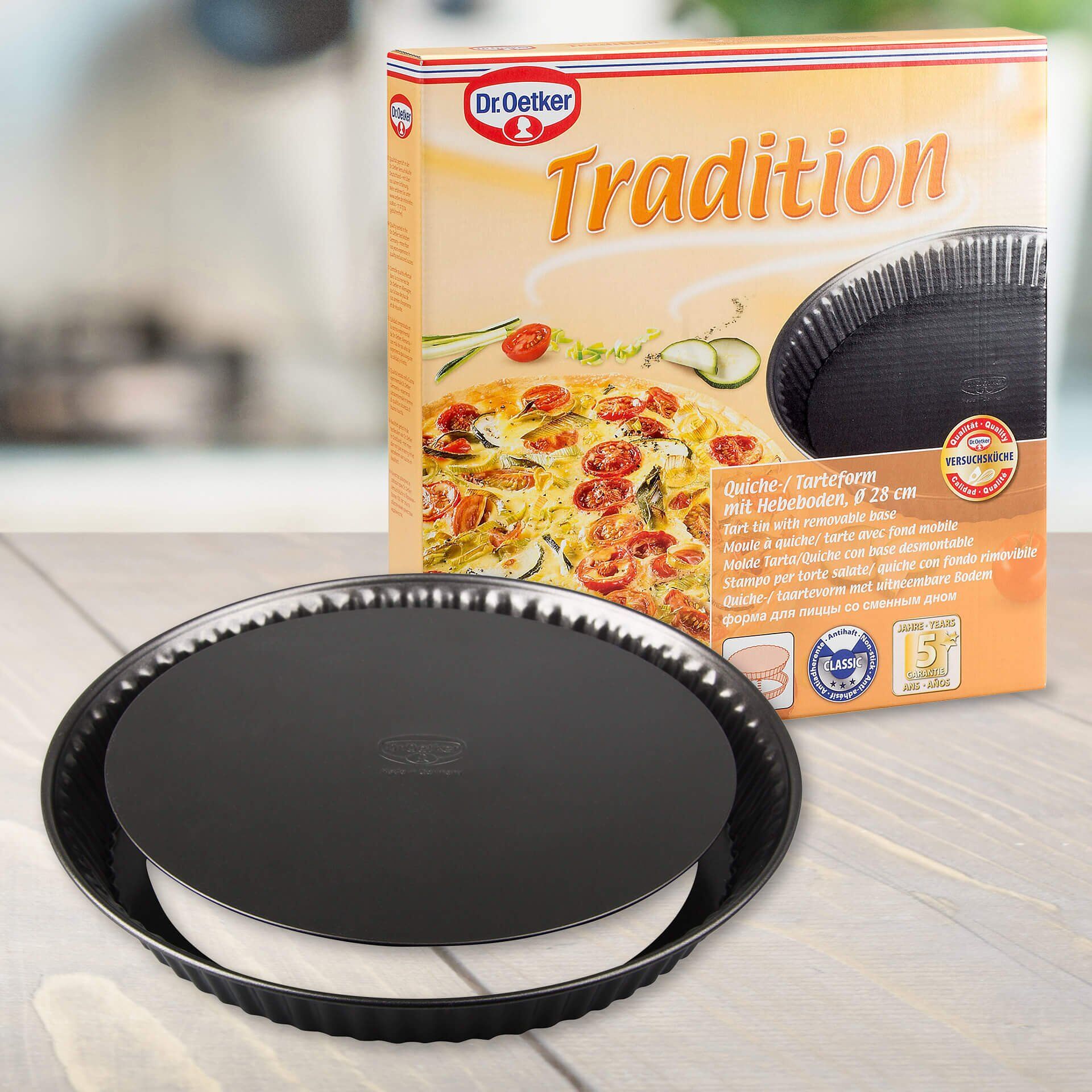 Quicheform med løs bunn Ø28 cm non-stick - Dr. Oetker bakside
