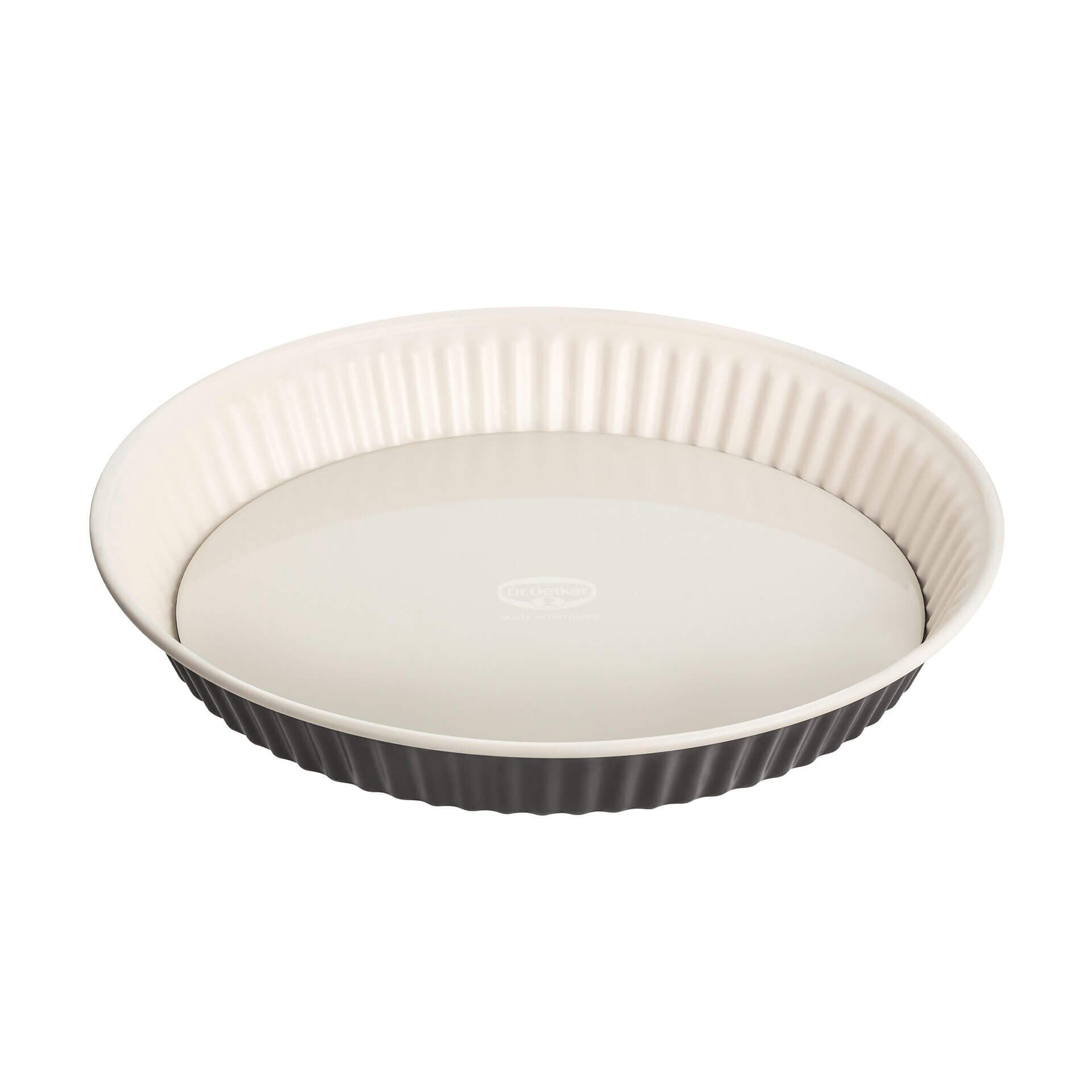 Quicheform med emaljebunn og løs bunn Ø28 cm - Dr. Oetker forfra