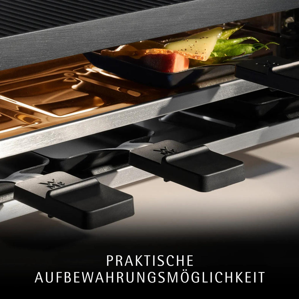 Oversikt over vendbar aluminiumsgussplate på Raclettegrill for 8 personer WMF Lono
