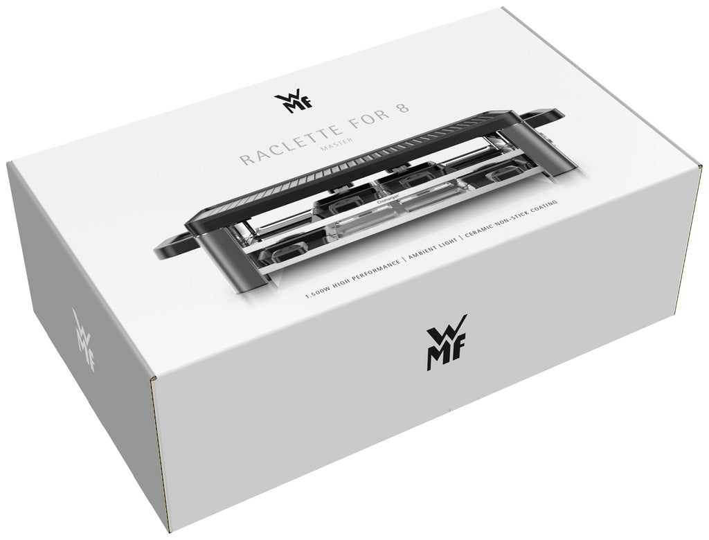 Raclettegrill Master for 8 personer 1500 W non-stick mørkegrå - WMF sett bakfra med kabel