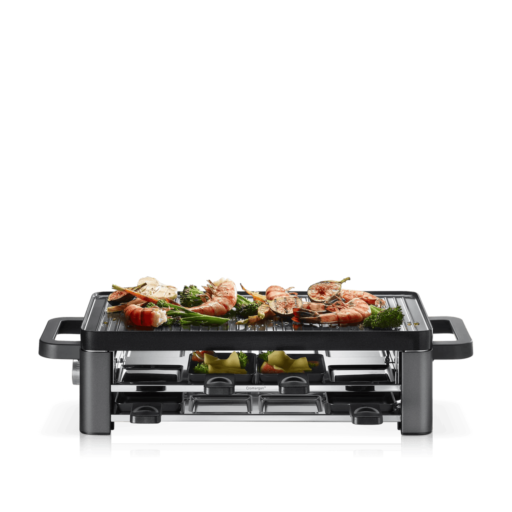 Raclettegrill Master for 8 personer 1500 W non-stick mørkegrå - WMF sett forfra