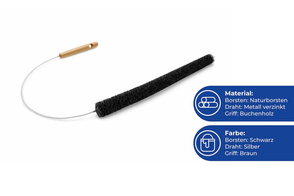 Radiatorbørste 50 cm geithår grå - Maximex detalj av børstehår