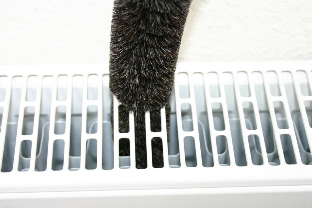Radiatorbørste 50 cm geithår grå - Maximex i bruk