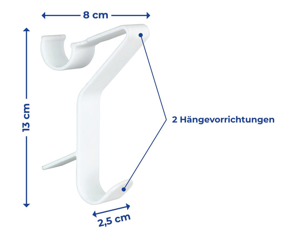 Radiatorkroker hvit 3-delt sett 2,5 x 13 x 8,8 cm - Wenko visning av pakke