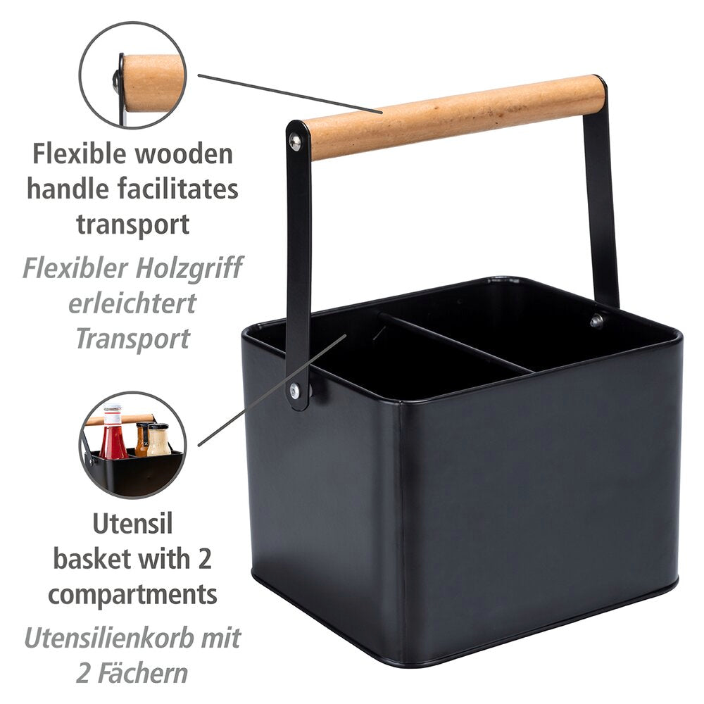 Redskapskurv svart metall med bærehåndtak - Wenko bakside