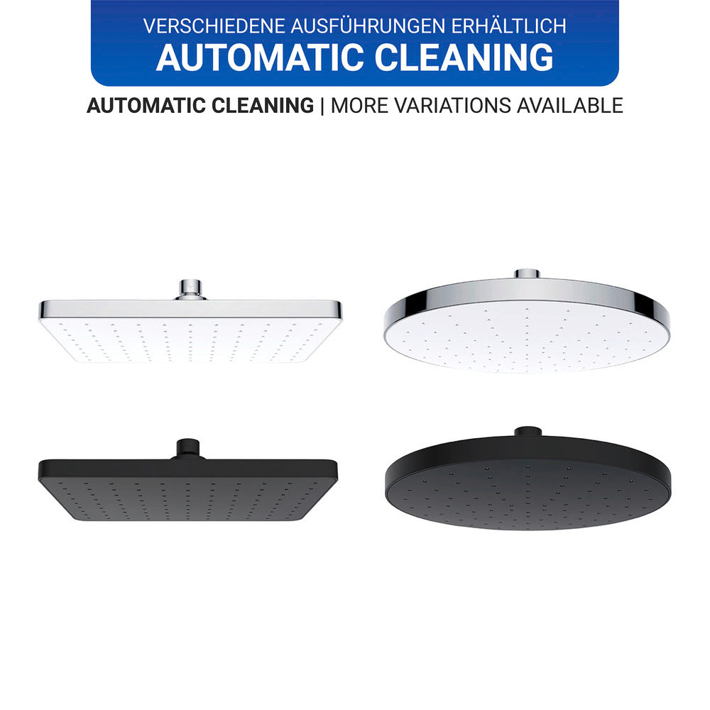 Sideprofil av Regndusjhode Automatic Cleaning Ø 22,5 cm svart ABS