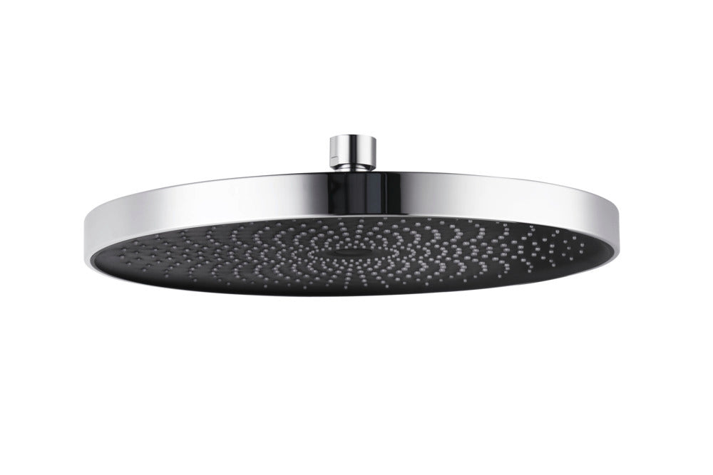 Regndusjhode Softwater krom/svart Ø 26 cm forfra
