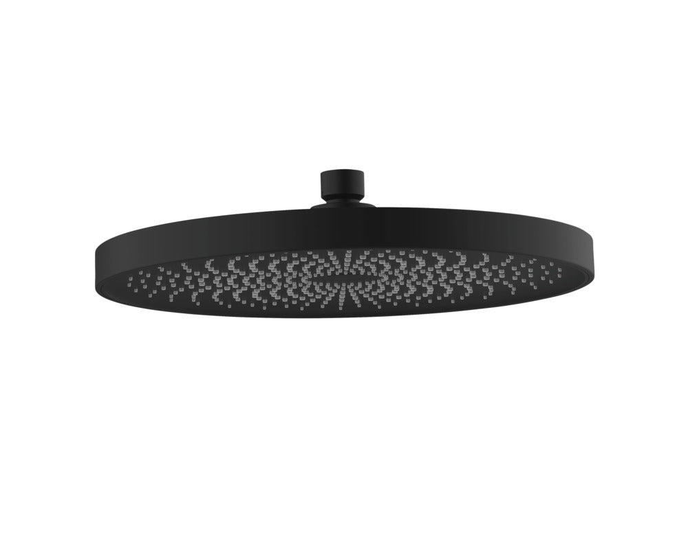 Regndusjhode Softwater svart matt Ø 26 cm ABS forfra