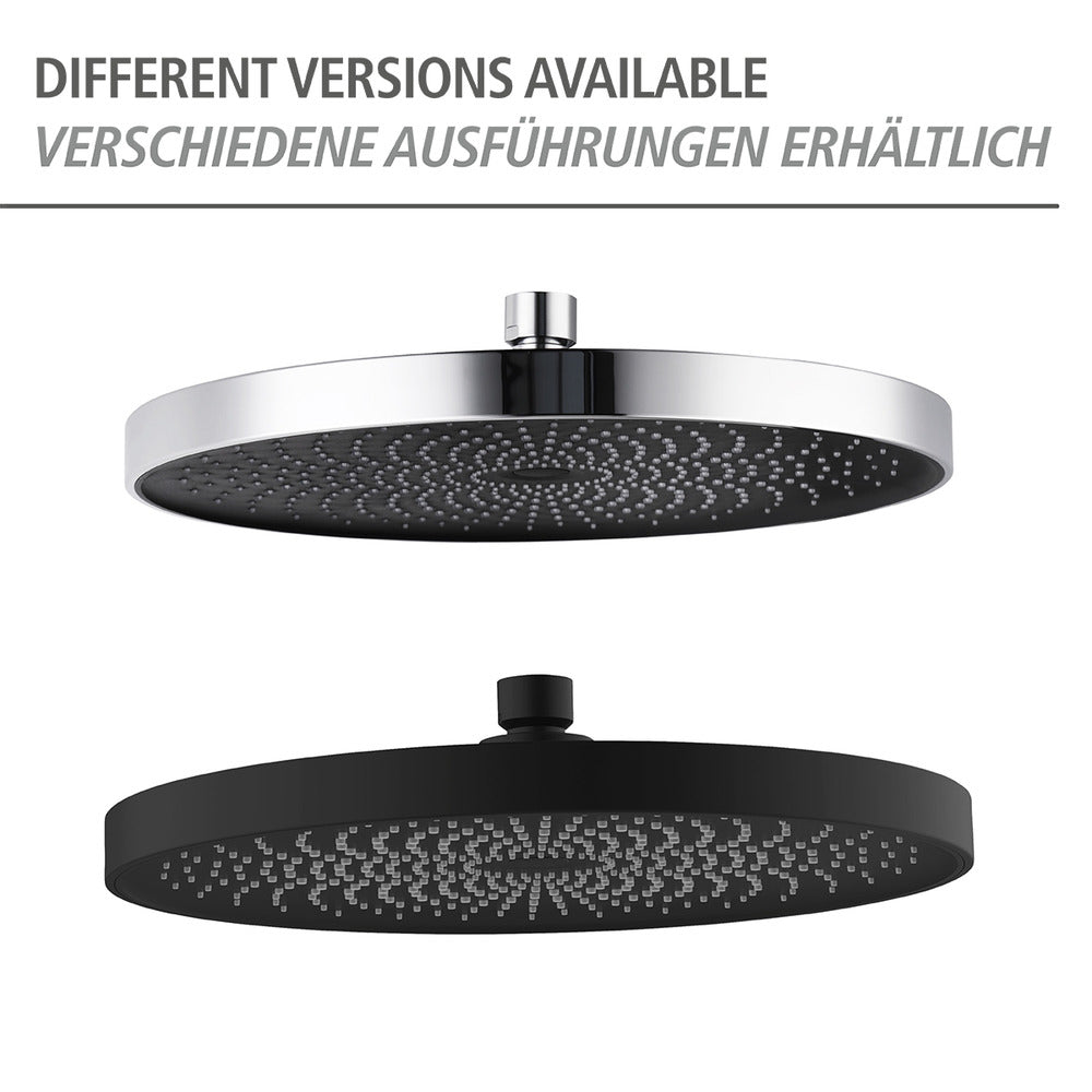 Regndusjhode Softwater svart matt Ø 26 cm ABS helhetsbilde