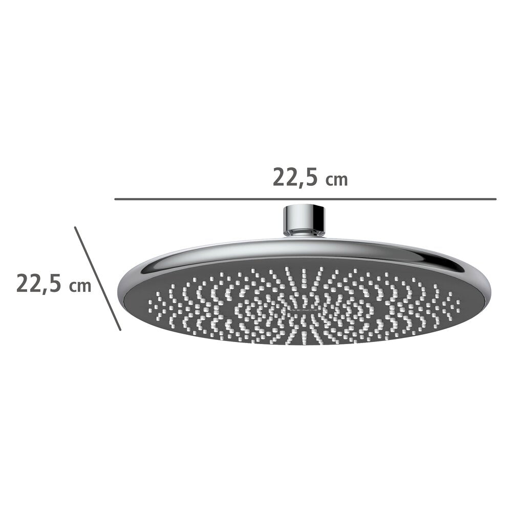 Regndusjhode vannbesparende Ø 22,5 cm sølvfarget - Wenko dusjhode