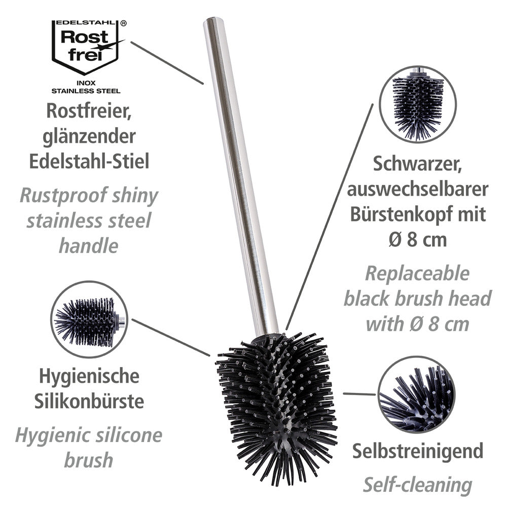 Reservebørste silikon med skaft rustfritt stål Ø 8 cm - Wenko detalj av børste