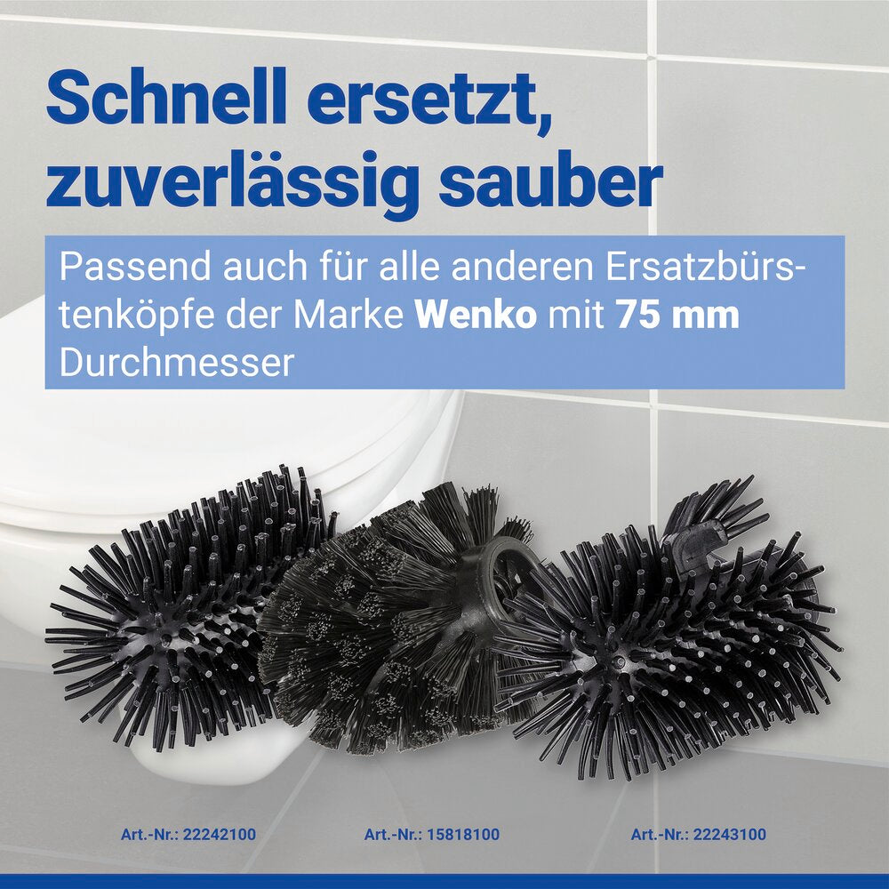 Reservebørstehode silikon Ø 7,5 cm svart - Wenko detalj