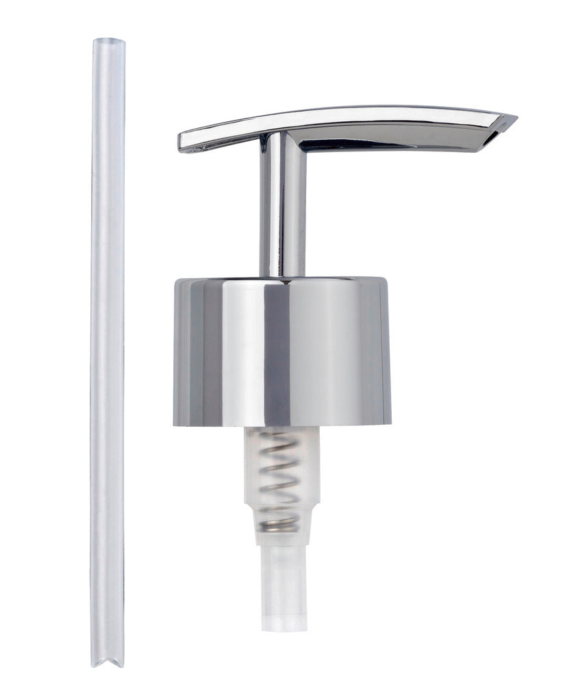 Reservepumpehode krom flat for såpedispenser Ø28 mm forfra