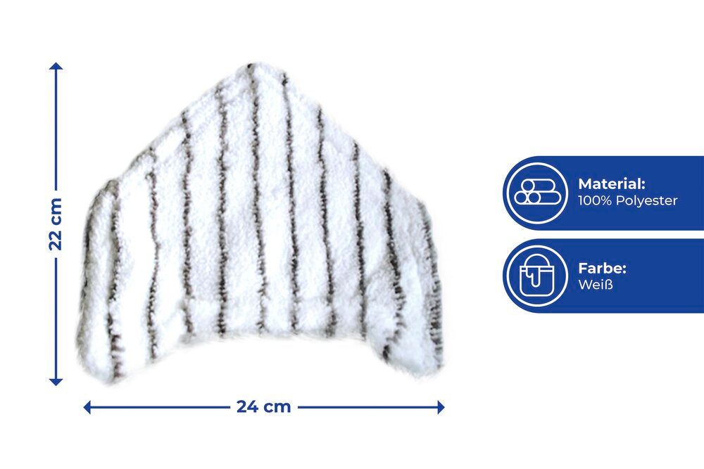 Detalj av reservetrekk mikrofiber til fleksmopp 2-delt sett hvit Maximex