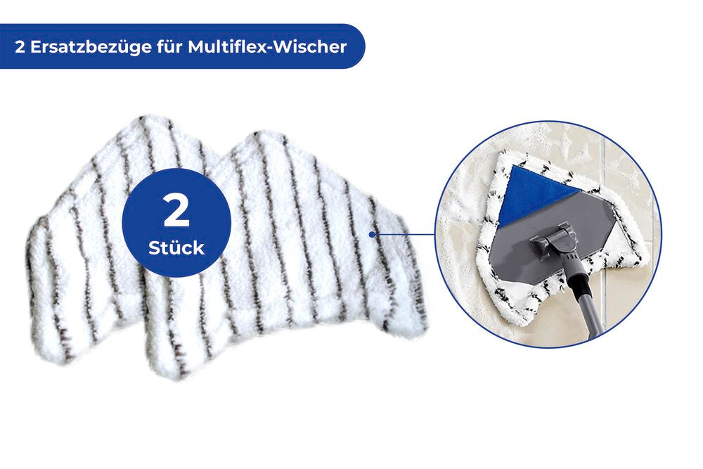 Reservetrekk mikrofiber til fleksmopp 2-delt sett hvit Maximex montert